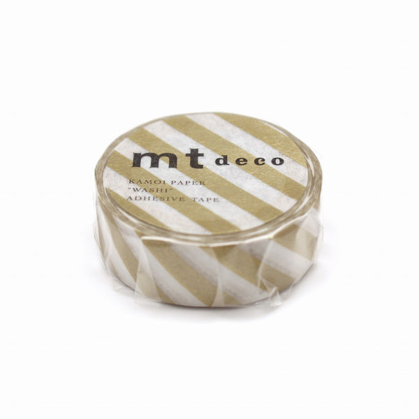 Load image into Gallery viewer, MT Deco Washi Tape Stripe Gold 2, MT Tape, Washi Tape, mt-deco-washi-tape-stripe-gold-2, 7m, Cityluxe