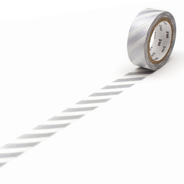 Load image into Gallery viewer, MT Deco Washi Tape Stripe Silver 2, MT Tape, Washi Tape, mt-deco-washi-tape-stripe-silver-2, 7m, Cityluxe