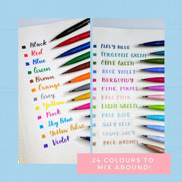 Load image into Gallery viewer, Pentel Touch Brush Sign Pen 24 Pieces Set, Pentel, Brush Pen, pentel-brush-signpen-set-of-24s, Multicolour, Cityluxe