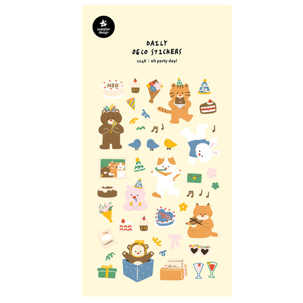 이미지를 갤러리 뷰어에 로드 , Suatelier Sticker Oh Party Day!, Suatelier, Sticker, suatelier-sticker-oh-party-day, For Crafters, Stickers, Cityluxe