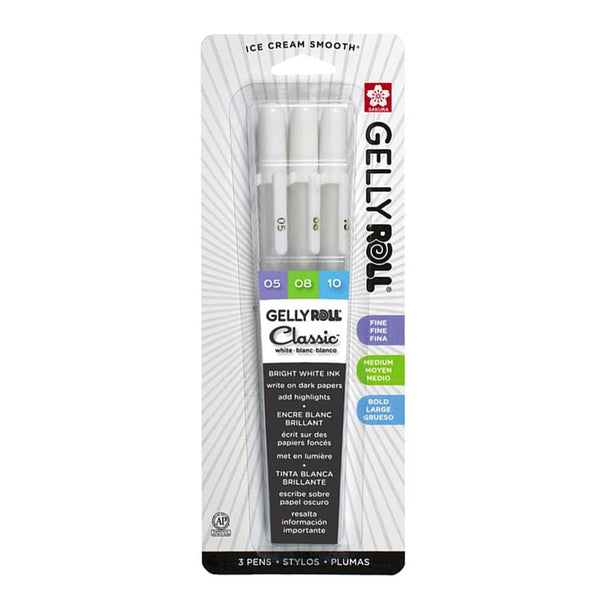 Load image into Gallery viewer, Sakura Gelly Roll White Pens Set of 3, Sakura, Gel Pen, sakura-gelly-roll-white-pens-set-of-3, Sakura Pen, White, Cityluxe