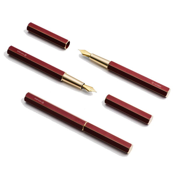 画像をギャラリービューアに読み込む, Ystudio Classic Revolve Fountain Pen Red, Ystudio, Fountain Pen, ystudio-classic-revolve-fountain-pen-red, can be engraved, Red, Cityluxe