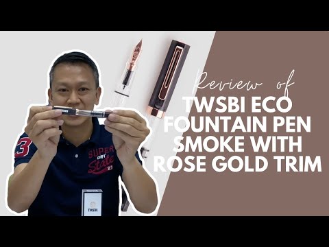 在图库查看器中加载和播放视频,TWSBI ECO Fountain Pen - Smoke with Rose Gold Trim