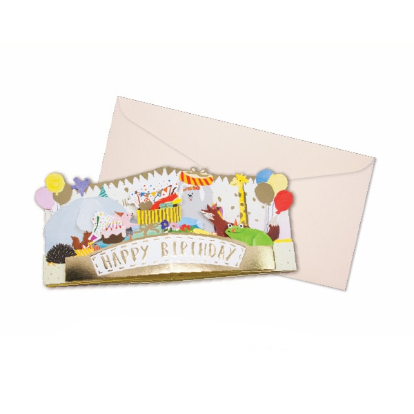 Load image into Gallery viewer, D'Won 3D Pop Up Card Happy Birthday Animal Parade, D'Won, Greeting Cards, dwon-3d-pop-up-card-happy-birthday-animal-parade, , Cityluxe