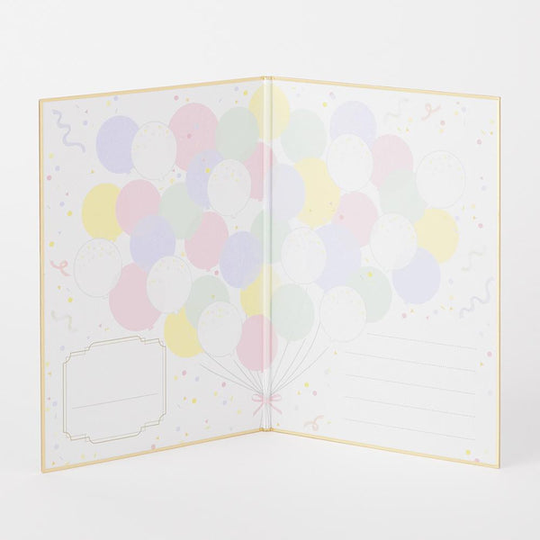 画像をギャラリービューアに読み込む, Midori Balloon Foldable Signature Board B6 With Envelope