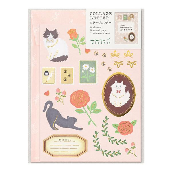 将图片加载到图库查看器,Midori Letter Set Collage - Cat Pattern