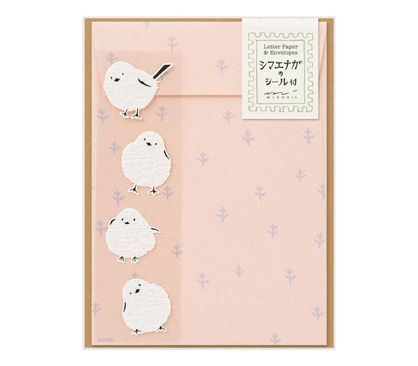 Load image into Gallery viewer, Midori Letter Set With Long-Tailed Tit Stickers