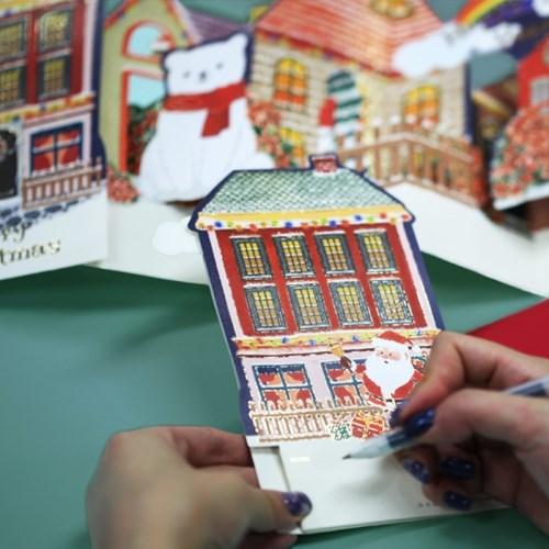 Load image into Gallery viewer, D'Won Christmas Santa Town Pop-up Card, D'Won, Card, dwon-christmas-santa-town-pop-up-card, 3D Card, Christmas, Christmas Card, D'Won, Festive, Pop Up Card, XMas, Cityluxe