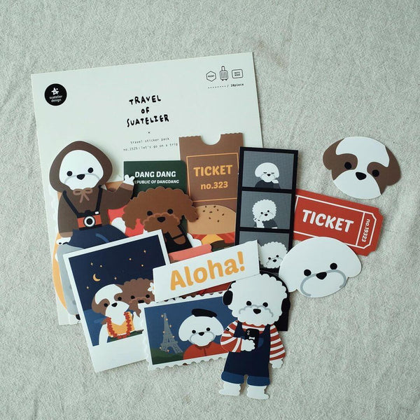 이미지를 갤러리 뷰어에 로드 , Suatelier Travel Luggage Sticker Pack - Let's Go On A Trip