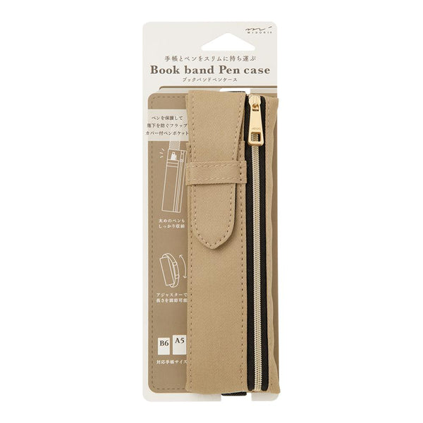 이미지를 갤러리 뷰어에 로드 , Midori Book Band Pen Case For B6 A5 Notebook Khaki