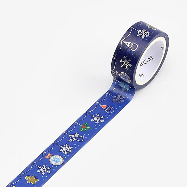이미지를 갤러리 뷰어에 로드 , BGM Christmas Snow Ornaments Masking Tape, BGM, Washi Tape, bgm-christmas-snow-ornaments-masking-tape, Blue, Christmas, For Crafters, Masking Tape, New October, washi tape, Cityluxe