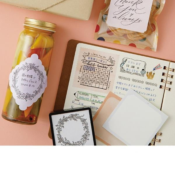 画像をギャラリービューアに読み込む, Midori Stickers Book For Pre-Inked Stamp - Warm Colors