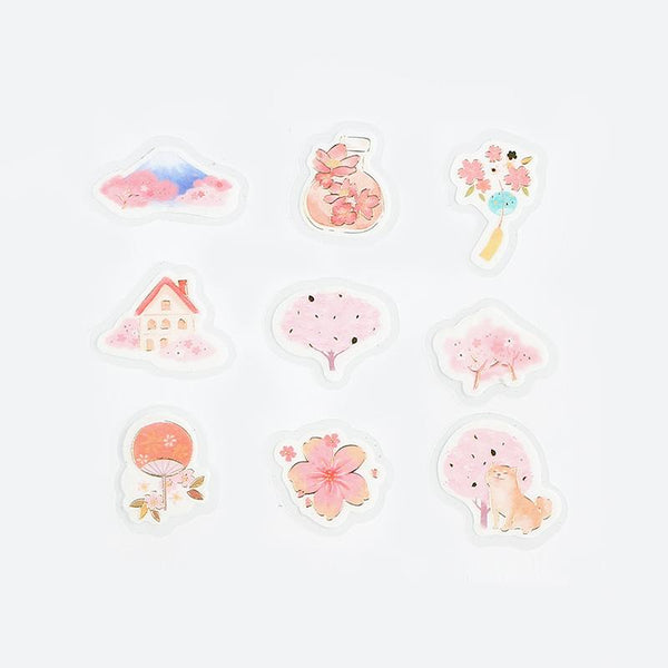 将图片加载到图库查看器,BGM Sakura Village Flakes Seal, BGM, Flakes Seal, bgm-sakura-village-flakes-seal, BGM, Flakes Seal, New January, Pink, Sakura, Cityluxe