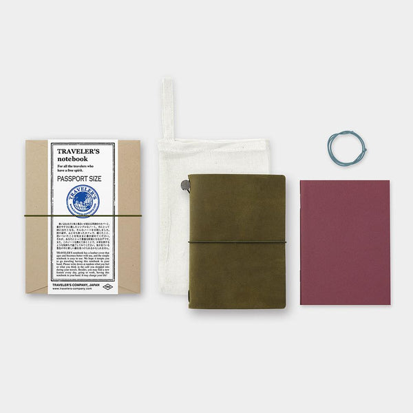 Load image into Gallery viewer, TRAVELER'S notebook Starter Kit (Passport Size) - Olive