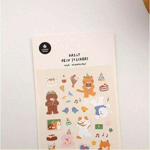 이미지를 갤러리 뷰어에 로드 , Suatelier Sticker Oh Party Day!, Suatelier, Sticker, suatelier-sticker-oh-party-day, For Crafters, Stickers, Cityluxe
