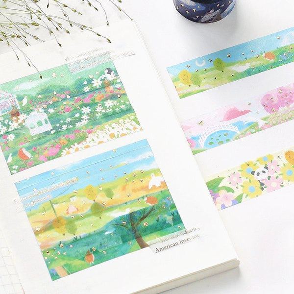 Load image into Gallery viewer, BGM Little World Starry Night Forest Washi Tape, BGM, Washi Tape, bgm-little-world-starry-night-forest-washi-tape, , Cityluxe