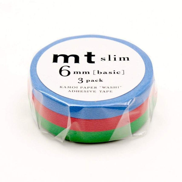 Load image into Gallery viewer, MT Slim 6mm Washi Tape Set H, MT Tape, Washi Tape, mt-slim-6mm-washi-tape-set-h, blue, For Crafters, Green, Red, washi tape, Cityluxe