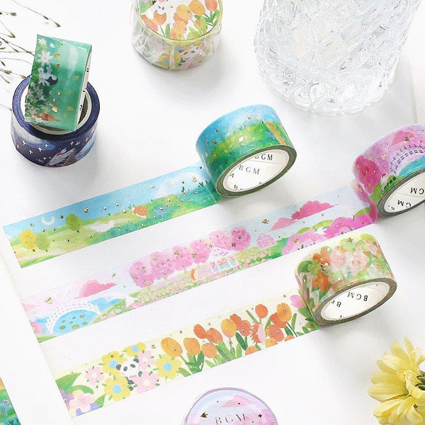 Load image into Gallery viewer, BGM Little World Starry Night Forest Washi Tape, BGM, Washi Tape, bgm-little-world-starry-night-forest-washi-tape, , Cityluxe