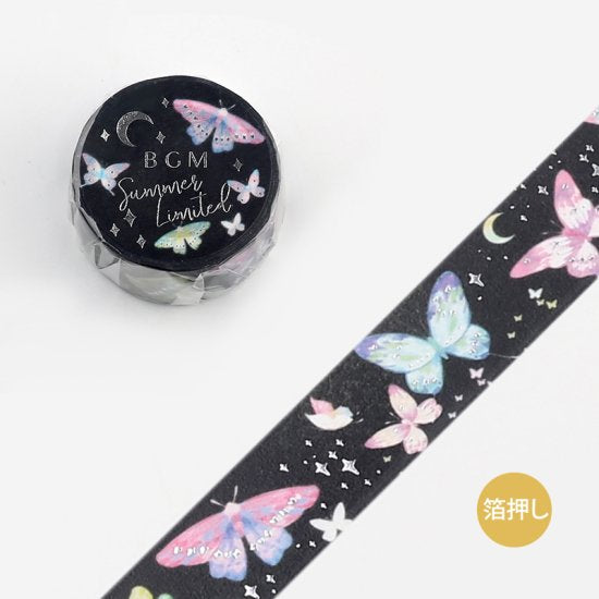 Load image into Gallery viewer, BGM Night Butterfly Washi Tape, BGM, Washi Tape, bgm-night-butterfly-washi-tape, , Cityluxe