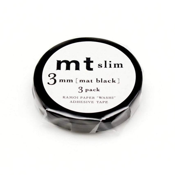 将图片加载到图库查看器,MT Slim 3mm Washi Tape Set Matte Black (7m), MT Tape, Washi Tape, mt-slim-3mm-washi-tape-set-matte-black-7m, For Crafters, Monochrome, washi tape, Cityluxe