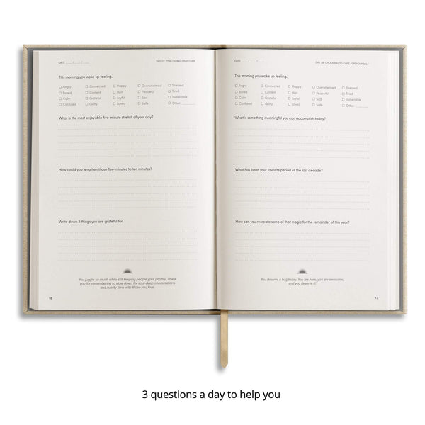 Load image into Gallery viewer, Chai Sunrise 3 Questions a Day Journal Pink, Chai Sunrise, Notebook, chai-sunrise-3-questions-a-day-journal-pink, New August, Pink, Cityluxe