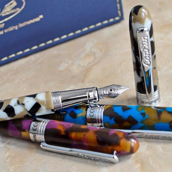 Load image into Gallery viewer, Conklin Minigraph Fountain Pen White Satin, Conklin, Fountain Pen, conklin-minigraph-fountain-pen-white-satin, can be engraved, Multicolour, Cityluxe