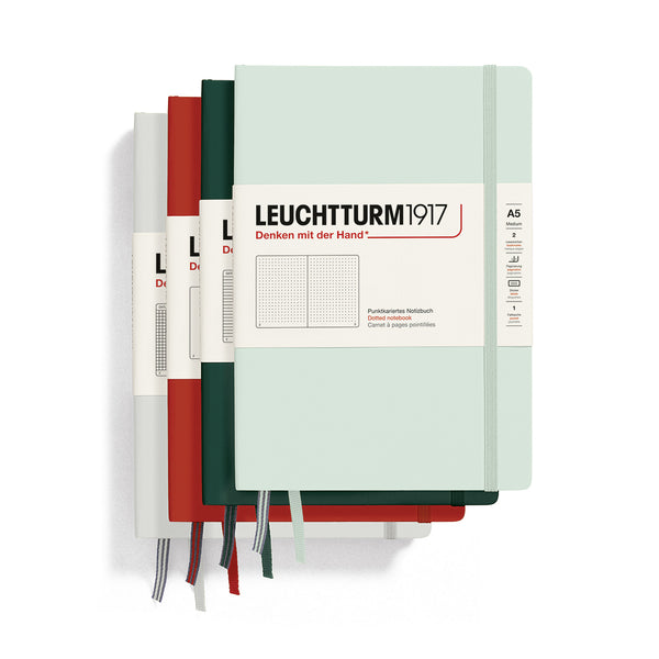 Load image into Gallery viewer, Leuchtturm1917 Natural Colors Hardcover A5 Medium Notebook Forest Green, Leuchtturm1917, Notebook, leuchtturm1917-hardcover-a5-medium-notebook-forest-green, A5, Dotted, Forest Green, Hardcover, Natural Colors, New November, Notebook, Plain, Ruled, Cityluxe