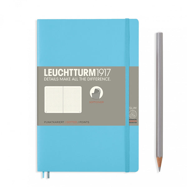 Load image into Gallery viewer, Leuchtturm1917 Softcover B6 Notebook Ice Blue - Dotted, Leuchtturm1917, Notebook, leuchtturm1917-softcover-b6-notebook-ice-blue-dotted, Blue, Bullet Journalist, discontinued, Dotted, Leuchtturm1917, notebook emboss, Cityluxe