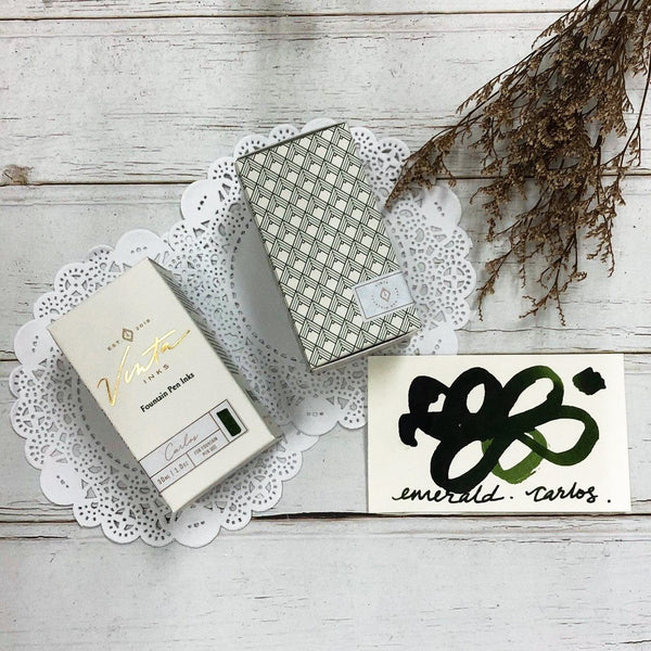 이미지를 갤러리 뷰어에 로드 , Vinta Inks 30ml Ink Bottle Emerald (Carlos 1960), Vinta Inks, Ink Bottle, vinta-inks-30ml-ink-bottle-emerald-kosmos-1955, Green, Inktober22, Cityluxe