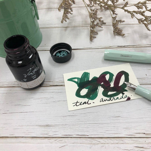 画像をギャラリービューアに読み込む, Vinta Inks 30ml Ink Bottle Teal (Andrada 1898), Vinta Inks, Ink Bottle, vinta-inks-30ml-ink-bottle-teal-andrada-1898, Blue, Inktober22, sheening, Cityluxe