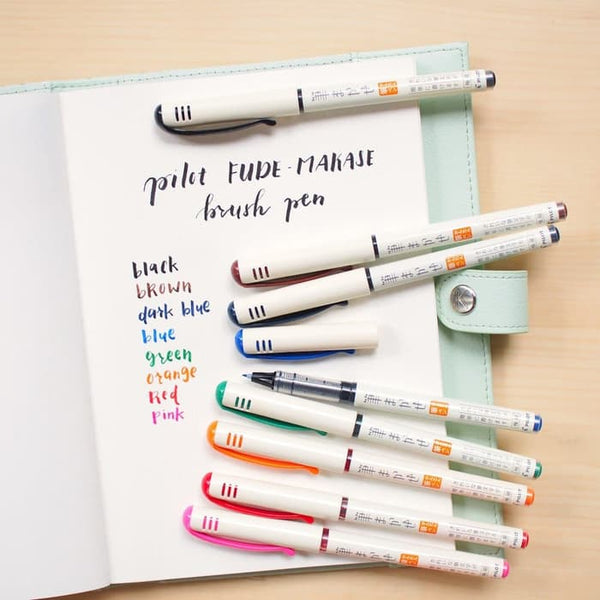 이미지를 갤러리 뷰어에 로드 , Pilot Brush Pen Fude Makase, PILOT, Brush Pen, pilot-brush-pen-fude-makase, Black, Blue, Brown, Gray, Green, Orange, Pink, Purple, Cityluxe