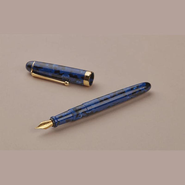 Load image into Gallery viewer, Onishi Seisakusho Cellulose Acetate Fountain Pen Blue Marble, Onishi, Fountain Pen, onishi-handmade-fountain-pen-acetate-blue, Blue, Bullet Journalist, can be engraved, Fountain Pen, Hand made, New December, Pen Lovers, Cityluxe