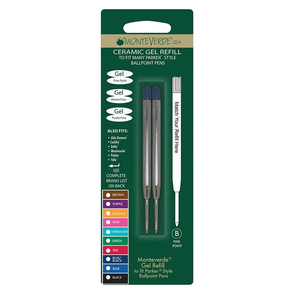 Load image into Gallery viewer, Monteverde Capless Gel Refill To Fit Parker Ballpoint Pen - Blue Broad (Pack of 2), Monteverde, Ballpoint Pen Refill, monteverde-capless-gel-refill-to-fit-parker-ballpoint-pen-blue-broad-pack-of-2, parker style bp refill, Cityluxe