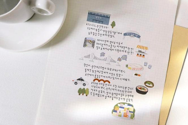 画像をギャラリービューアに読み込む, Suatelie Daily Deco Stickers - Travel In Busan
