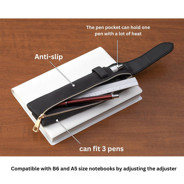 이미지를 갤러리 뷰어에 로드 , Midori Book Band Pen Case For B6 A5 Notebook Khaki