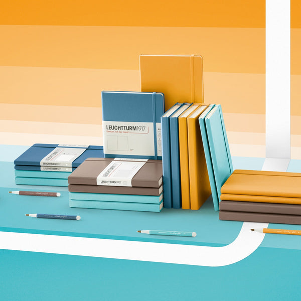 Load image into Gallery viewer, Leuchtturm1917 Hardcover A5 Medium Notebook Aquamarine - Plain, Leuchtturm1917, Notebook, leuchtturm1917-hardcover-a5-medium-notebook-aquamarine-plain, Blank, Blue, Rising Colour, Cityluxe