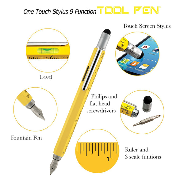 Load image into Gallery viewer, Monteverde Tool Fountain Pen, Monteverde, Fountain Pen, monteverde-tool-fountain-pen-black, Black, Blue, Brown, Bullet Journalist, fp day 2021, Gold, Monteverde, multi functions pen, Orange, Pen Lovers, Red, Silver, Tool Pen, Yellow, Cityluxe