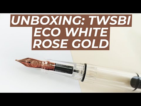 TWSBI ECO White with Rose Gold Trim Fountain Pen (UNBOXING)