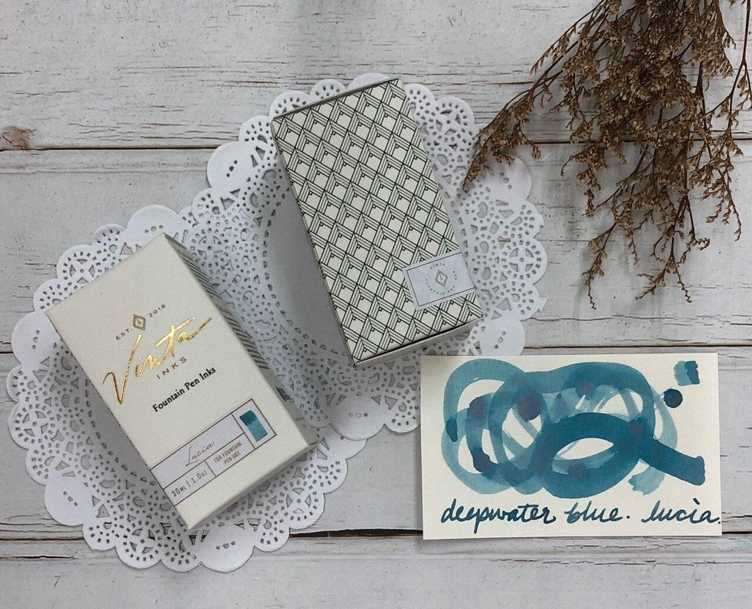 Still waters run deep with Lucia – Ink Review: Vinta Inks Deepwater Blue (Lucia 1952)