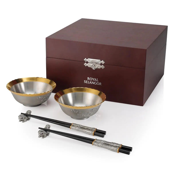 Royal Selangor Straits Expression - Gift-boxed Bowl, Chopsticks & Rest Set — front view