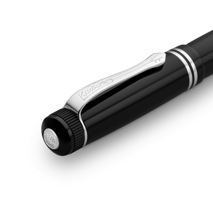 Kaweco DIA2 Ballpoint Pen - Black with Chrome Trim — flat lay