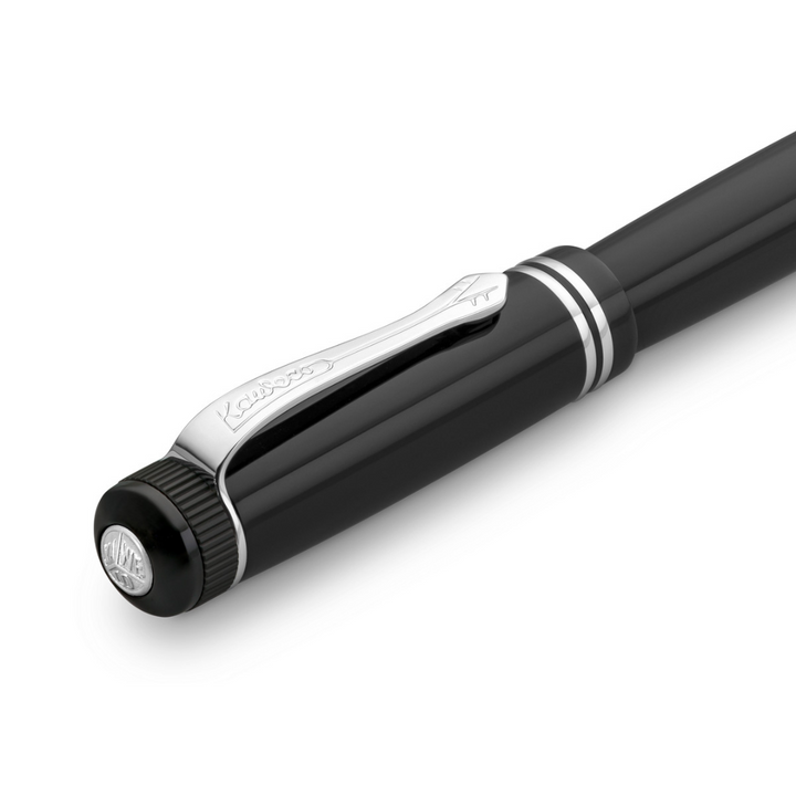 Kaweco DIA2 Rollerball Pen - Black with Chrome Trim — flat lay
