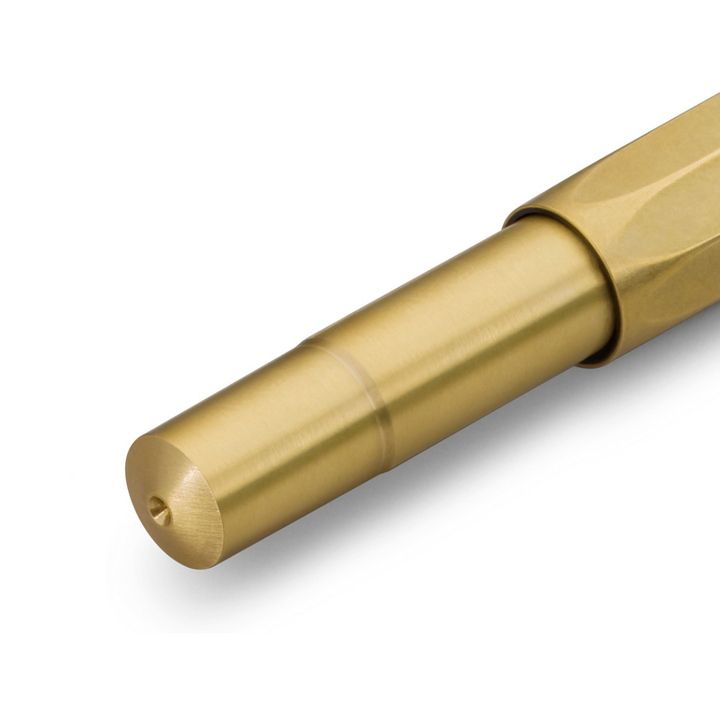 Kaweco Brass Sport Gel Rollerball Pen — flat lay