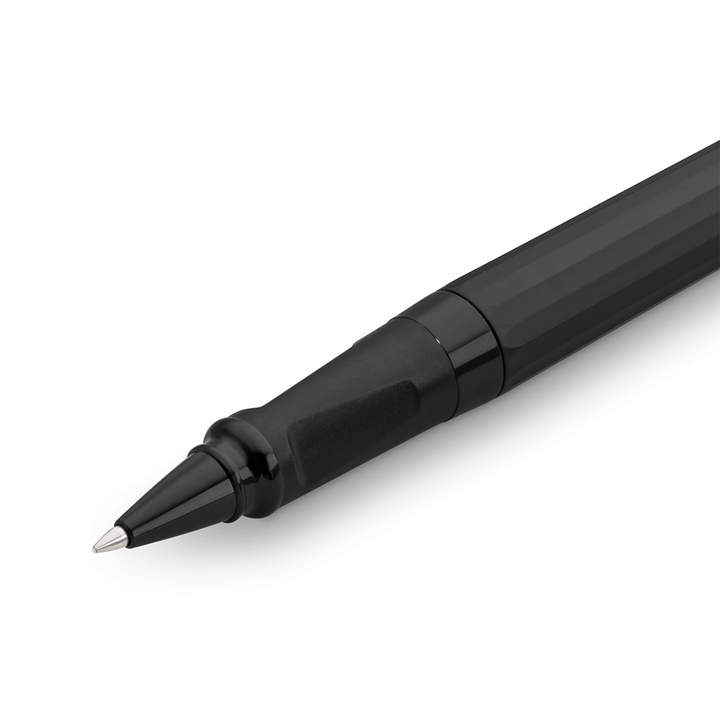 Kaweco Perkeo Rollerball Pen Pack - All Black — writing at an angle
