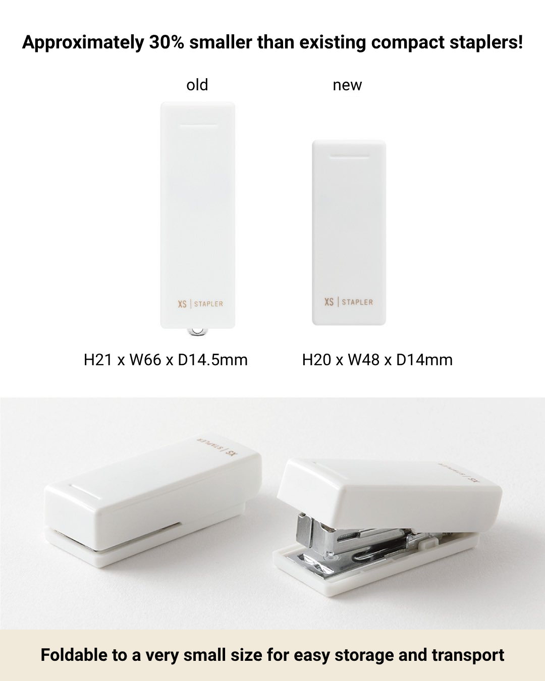 Midori XS Compact Stapler Black B — Midori stapler — premium stationery and lifestyle, at Cityluxe Singapore