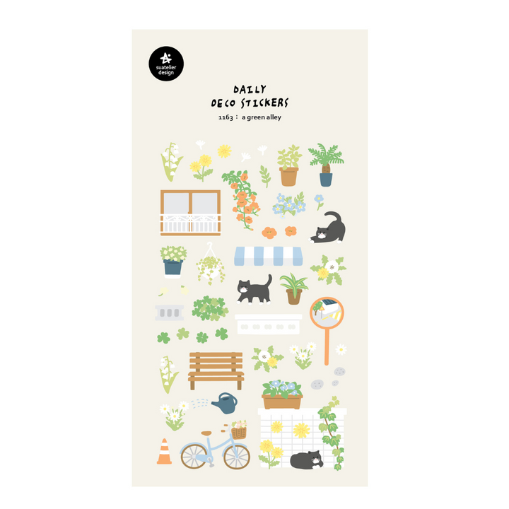 Suatelier Daily Deco Stickers - A Green Alley — front view