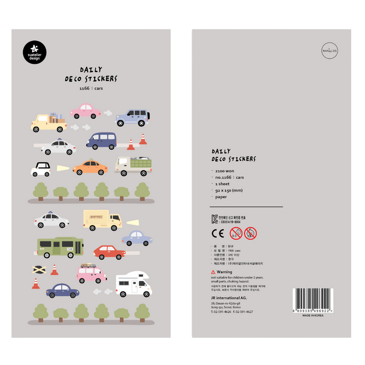 Suatelier Daily Deco Stickers - Cars — side view