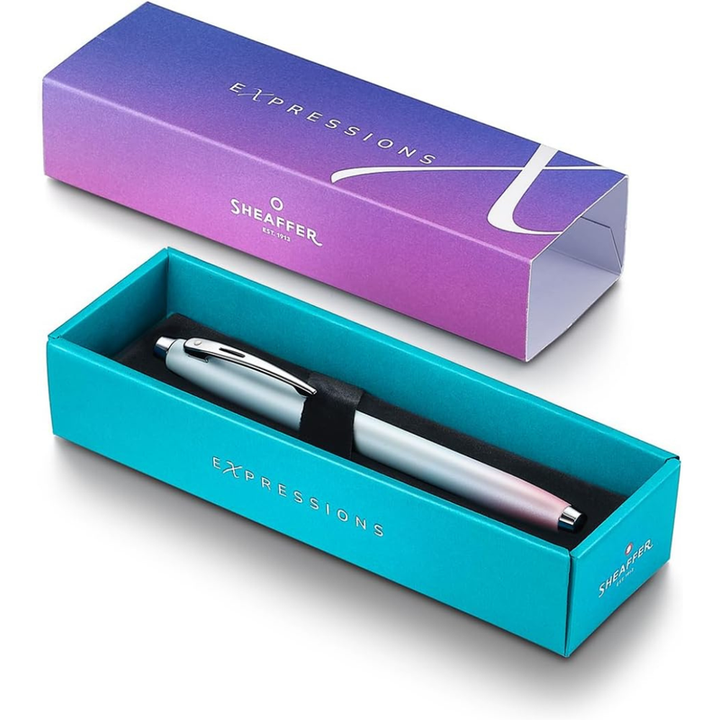 Sheaffer 100 9376 Expressions Blue and Pink Pearlised Gradient Ballpoint Pen with Chrome-plated Trims (WW31 Expressions) — Sheaffer ballpoint pen — reliable smooth-writing everyday pen, at Cityluxe Si