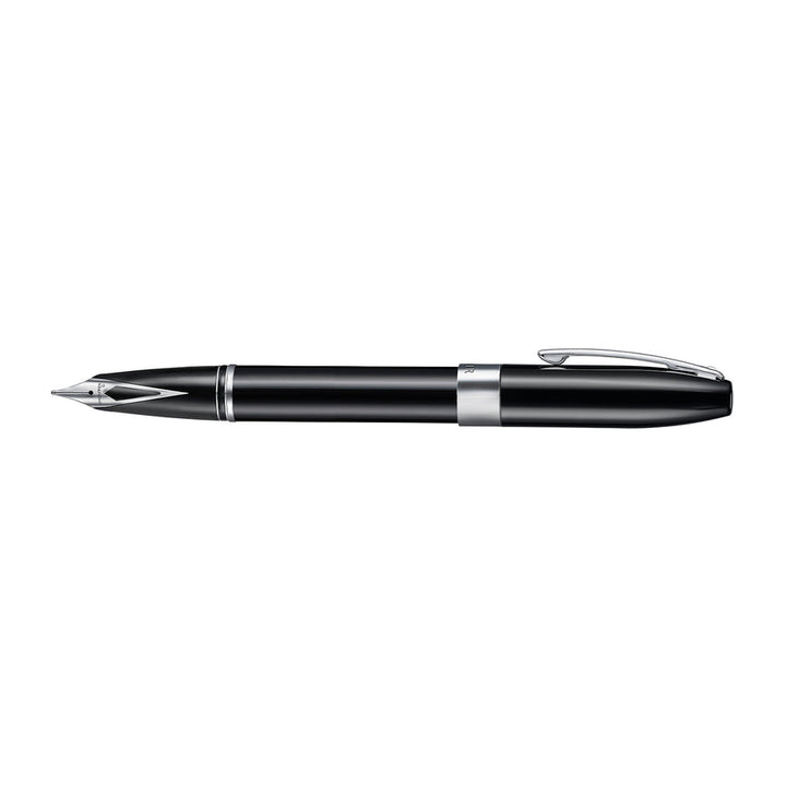 Sheaffer Legacy 9064 Glossy Black Inlaid Nib Fountain Pen with Chrome-Plated Trims Medium Nib — Sheaffer fountain pen — precision nib writing instrument, at Cityluxe Singapore stationery store