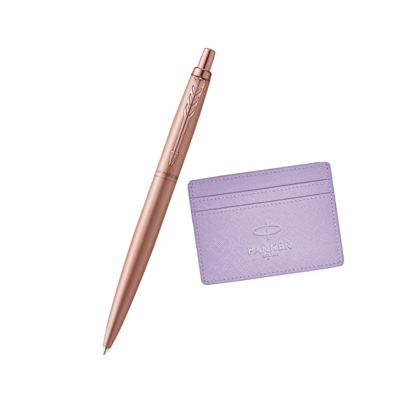Load image into Gallery viewer, Parker Giftset Jotter XL Pink Gold PGT BP with Card Case in Lilac OR Pink | Ballpoint Pen

